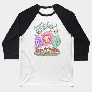 Hypno Flowers By JellyB Baseball T-Shirt